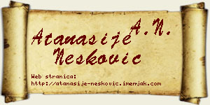 Atanasije Nešković vizit kartica